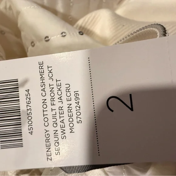 White Quilted Jacket with Silver Accents - Picture 6 of 7